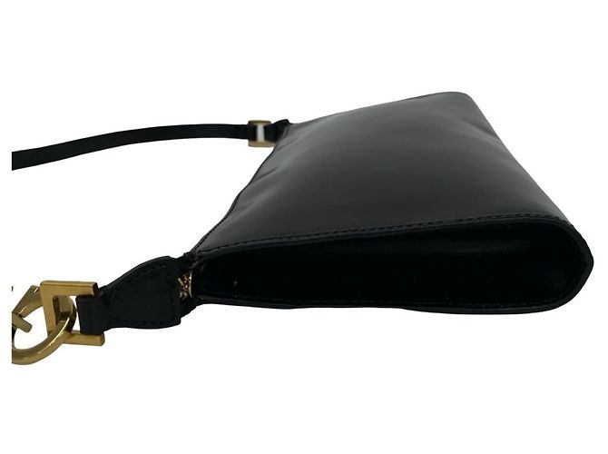 Gancini Borsa semi-one shoulder in pelle nera Salvatore Ferragamo Nero - vista 5