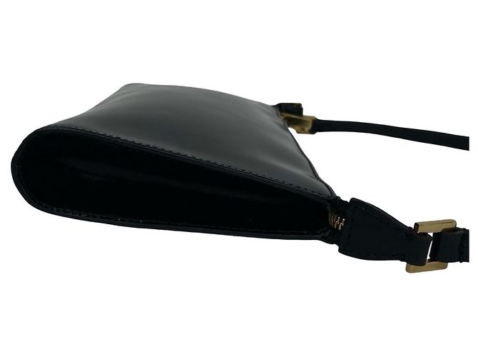 Gancini Borsa semi-one shoulder in pelle nera Salvatore Ferragamo Nero - vista 6