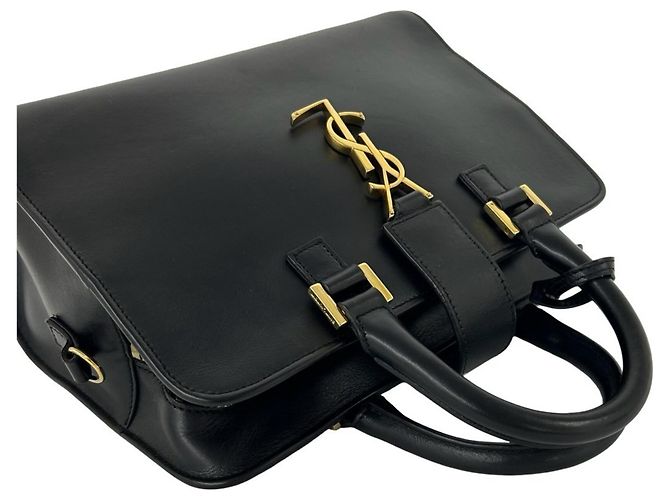 Borsa a mano Yves Saint Laurent Baby Cabas in pelle nera Nero - vista 4