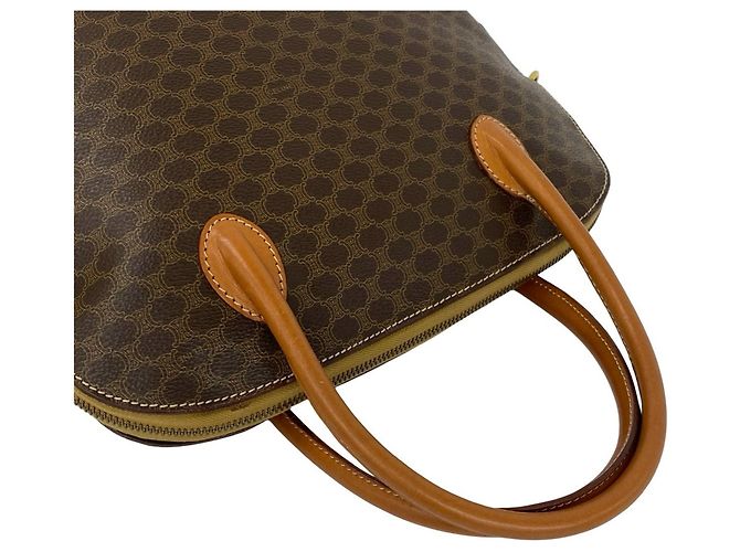 Céline Celine Vintage Macadam Blazon Muster 2-Way Handtasche Braun - Ansicht 4