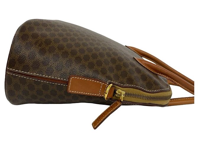 Céline Celine Vintage Macadam Blazon Muster 2-Way Handtasche Braun - Ansicht 6
