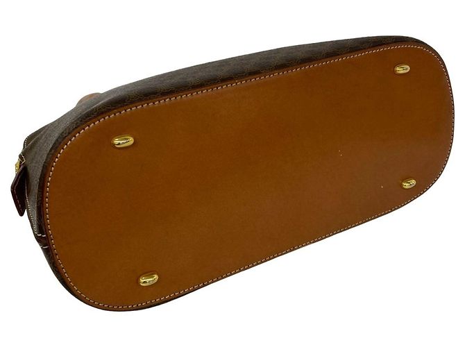 Céline Celine Vintage Macadam Blazon Muster 2-Way Handtasche Braun - Ansicht 7
