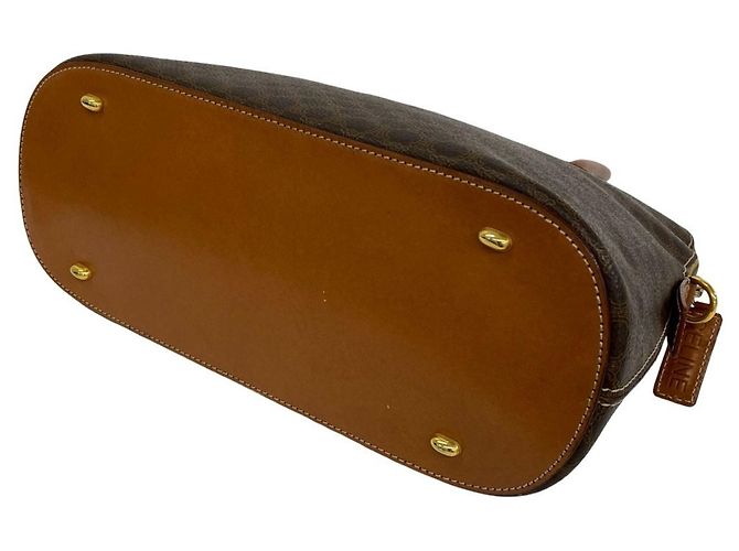 Céline Celine Vintage Macadam Blazon Muster 2-Way Handtasche Braun - Ansicht 8