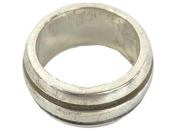 Tiffany & Co Tiffany Vintage Grooved Double Line Ring Silber - Ansicht 4