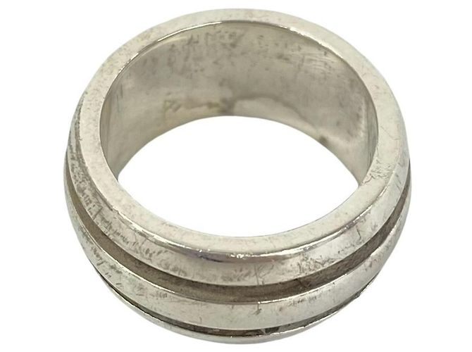 Tiffany & Co Tiffany Vintage Grooved Double Line Ring Silber - Ansicht 5