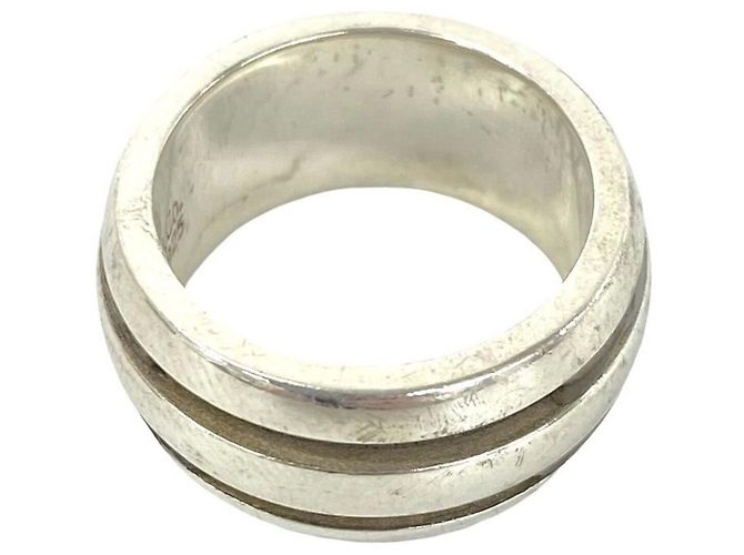 Tiffany & Co Tiffany Vintage Grooved Double Line Ring Silber - Ansicht 6
