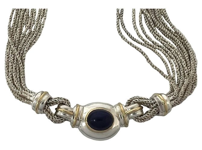 Tiffany & Co Collana a più fili Tiffany D'oro Giallo Blu navy - vista 4