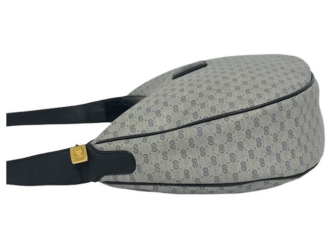 GUCCI Vintage Leder-Schultertasche Marineblau - Ansicht 5