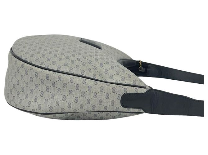 GUCCI Vintage Leder-Schultertasche Marineblau - Ansicht 6
