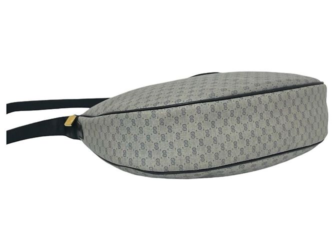 GUCCI Vintage Leder-Schultertasche Marineblau - Ansicht 7
