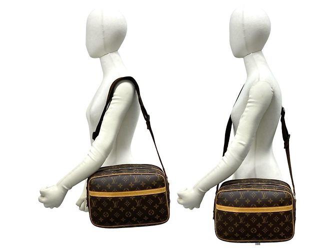 Borsa a tracolla Louis Vuitton Reporter PM Monogram Logo Pattern in pelle Marrone - vista 2
