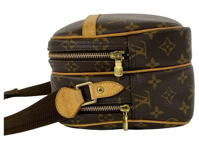 Borsa a tracolla Louis Vuitton Reporter PM Monogram Logo Pattern in pelle Marrone - vista 5