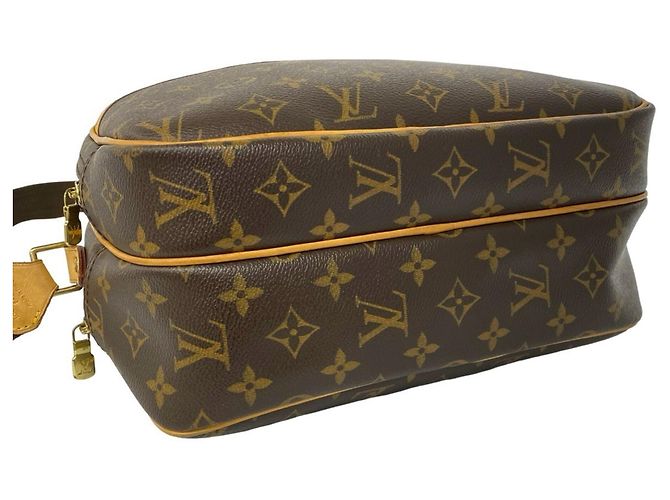 Borsa a tracolla Louis Vuitton Reporter PM Monogram Logo Pattern in pelle Marrone - vista 7