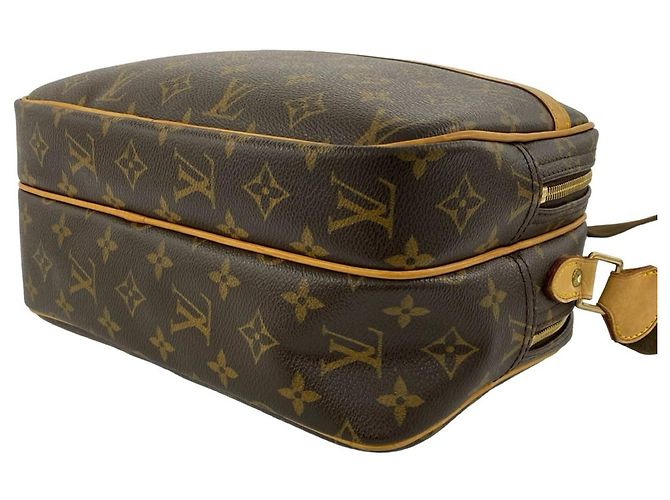 Borsa a tracolla Louis Vuitton Reporter PM Monogram Logo Pattern in pelle Marrone - vista 8