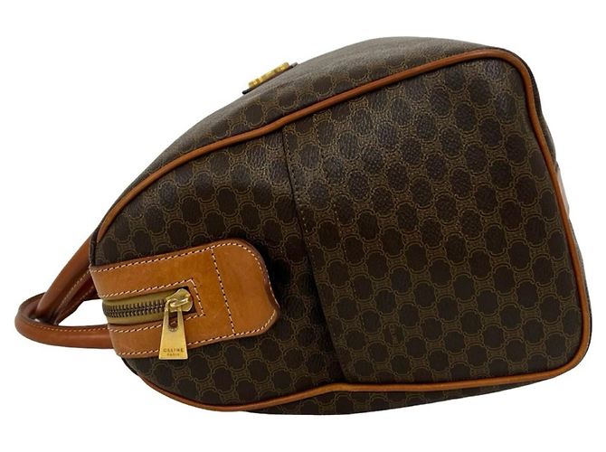 Céline Celine Vintage Macadam Blazon Pattern Handtasche Braun - Ansicht 5