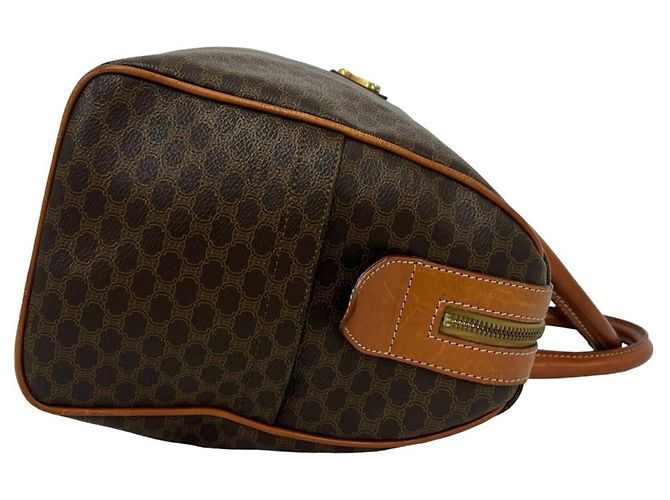 Céline Celine Vintage Macadam Blazon Pattern Handtasche Braun - Ansicht 6