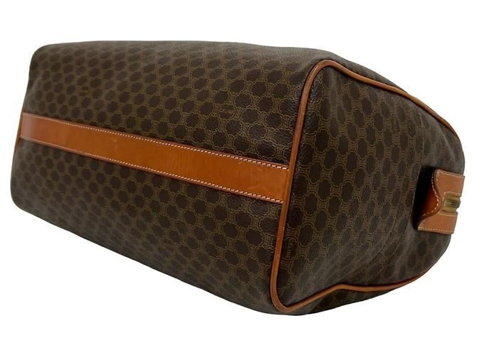 Céline Celine Vintage Macadam Blazon Pattern Handtasche Braun - Ansicht 8