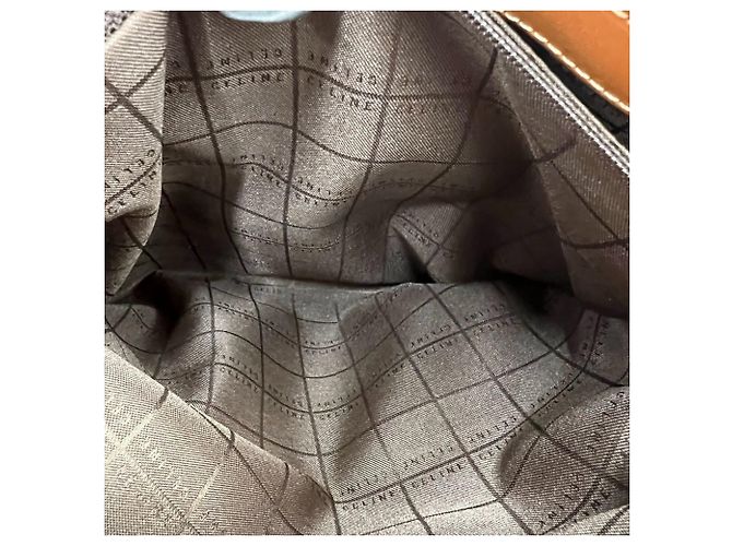 Céline CELINE Vintage Macadam Blazon Pattern Triomphe Leder Handtasche Mini Tote Bag Braun - Ansicht 10