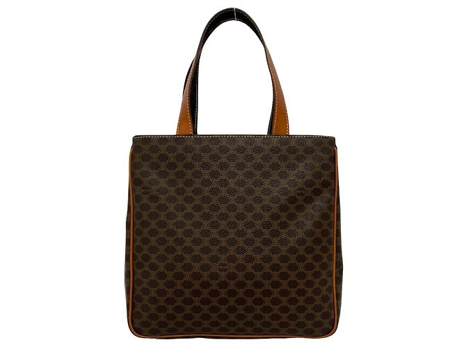 Céline CELINE Vintage Macadam Blazon Pattern Triomphe Leder Handtasche Mini Tote Bag Braun - Ansicht 3