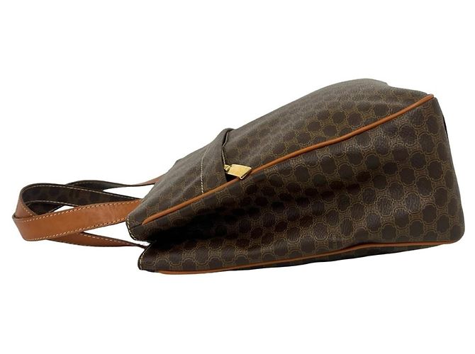 Céline CELINE Vintage Macadam Blazon Pattern Triomphe Leder Handtasche Mini Tote Bag Braun - Ansicht 5