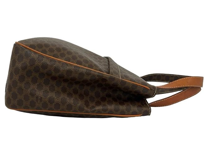 Céline CELINE Vintage Macadam Blazon Pattern Triomphe Leder Handtasche Mini Tote Bag Braun - Ansicht 6