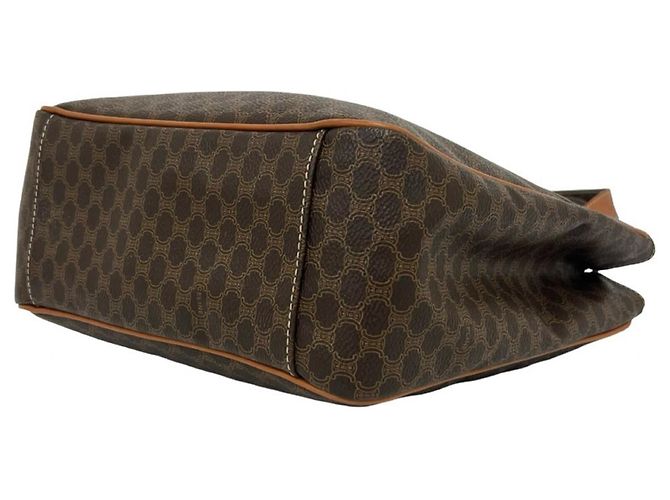 Céline CELINE Vintage Macadam Blazon Pattern Triomphe Leder Handtasche Mini Tote Bag Braun - Ansicht 8