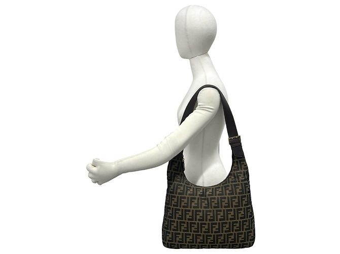 Bolso de hombro Fendi Vintage estampado Zucca logo FF Castaño - vista 2