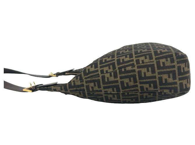 Bolso de hombro Fendi Vintage estampado Zucca logo FF Castaño - vista 7