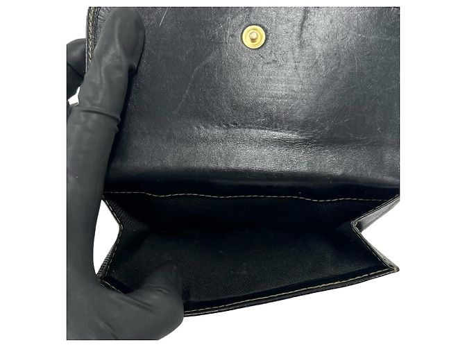 Fendi Pequin FF Logo Canvas Leather Bi-fold Geldbörse Schwarz Khaki - Ansicht 10