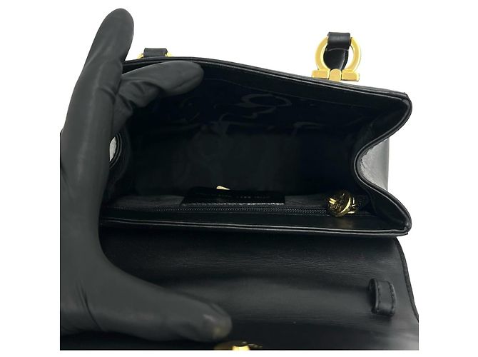 Borsa in pelle Gancini Salvatore Ferragamo Nero - vista 9