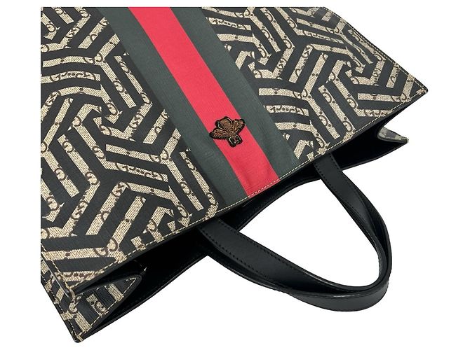 Borsa a spalla Gucci GG Kaleido Sherry Line Nero Rosso Verde - vista 4