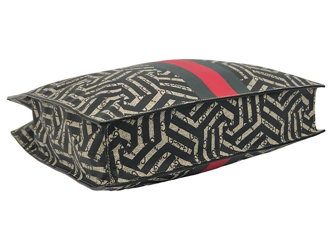 Borsa a spalla Gucci GG Kaleido Sherry Line Nero Rosso Verde - vista 7
