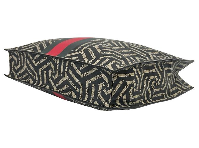 Borsa a spalla Gucci GG Kaleido Sherry Line Nero Rosso Verde - vista 8