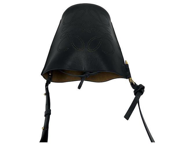 Borsa a tracolla in pelle Loewe Gate Bucket Anagram Nero - vista 4