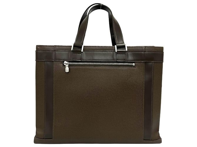 Borsa a mano Louis Vuitton Kasbek PM in pelle Taiga Marrone - vista 3