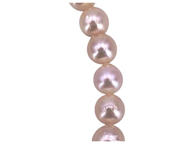 Autre Marque Collar de perlas blancas barrocas 9 mm con cierre de plata texturizada cm 46 Blanco - vista 4