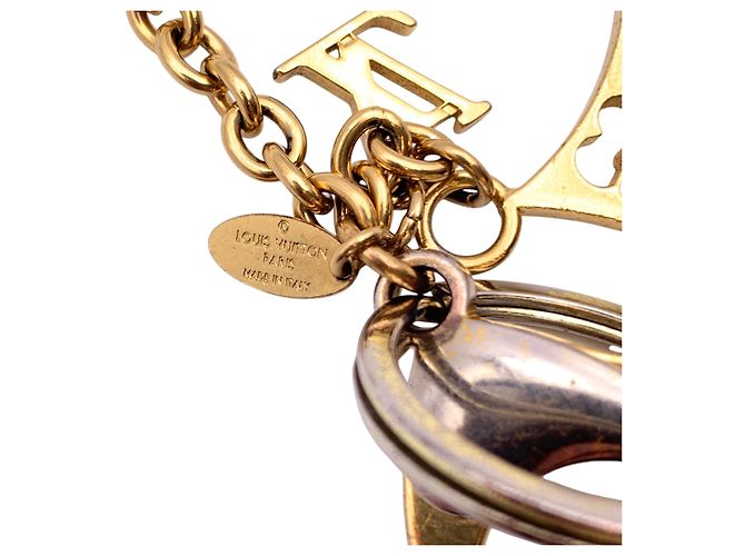 Louis Vuitton Portachiavi e charm per borsa Fleur de Monogram in metallo dorato D'oro - vista 4