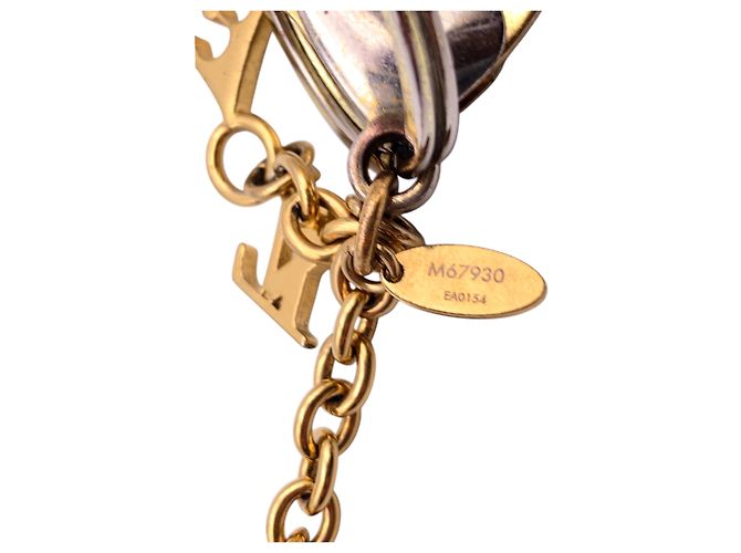 Louis Vuitton Portachiavi e charm per borsa Fleur de Monogram in metallo dorato D'oro - vista 5