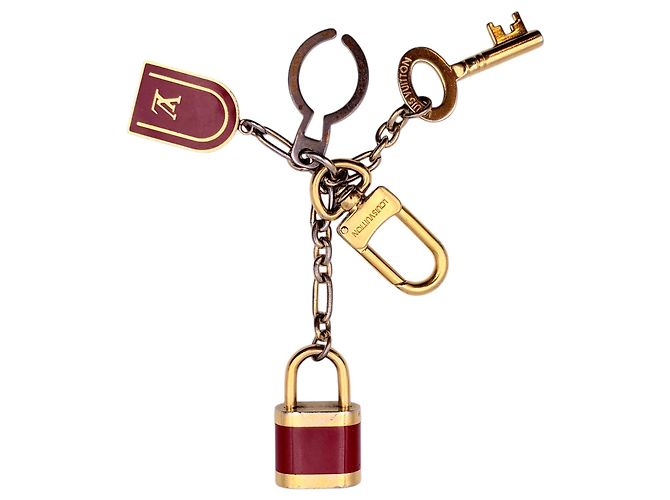 Louis Vuitton Portachiavi Cadenas in metallo oro e rosso D'oro - vista 4