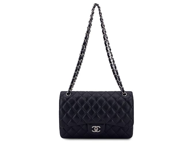Chanel Borsa a Tracolla Jumbo Timeless Classic Marrone Scuro 30 cm - vista 7
