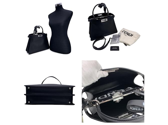 Fendi Borsa Medium Top Handle Peekaboo ISeeU Nera by Marc Jacobs Nero - vista 4