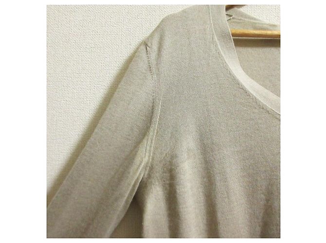 Autre Marque Top in maglia in misto cashmere e seta Drawer Beige - vista 4