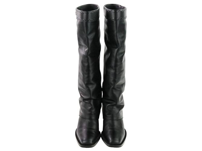 Fendi Minerva Lederstiefel Schwarz - Ansicht 2