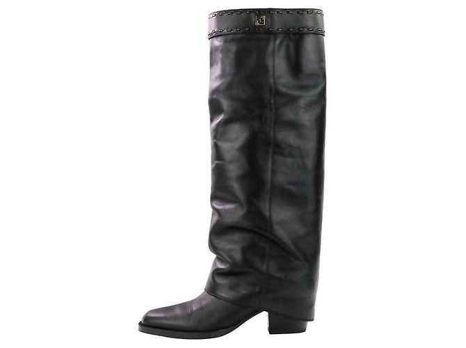 Fendi Minerva Lederstiefel Schwarz - Ansicht 3