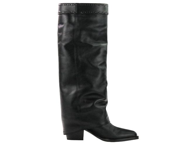 Fendi Minerva Lederstiefel Schwarz - Ansicht 4