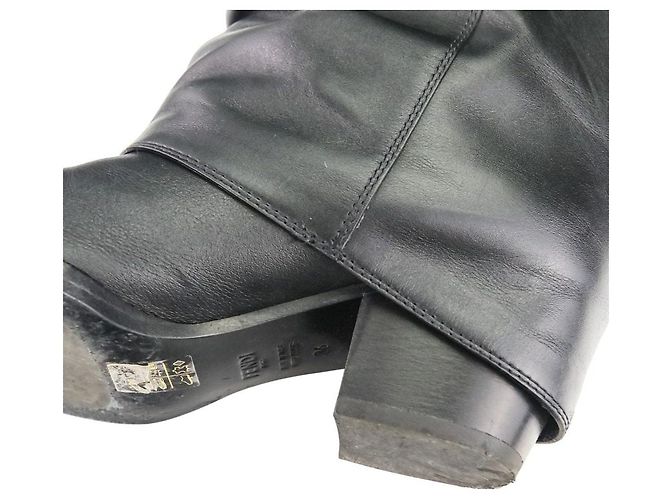 Fendi Minerva Lederstiefel Schwarz - Ansicht 7