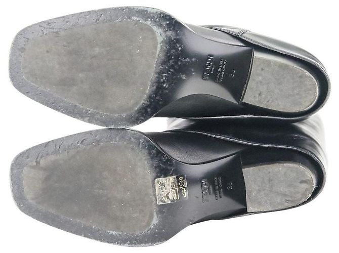 Fendi Minerva Lederstiefel Schwarz - Ansicht 8