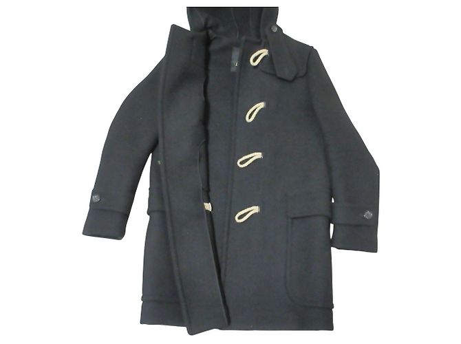 Autre Marque Abrigo Duffle de lana Melton Drawer Negro - vista 7