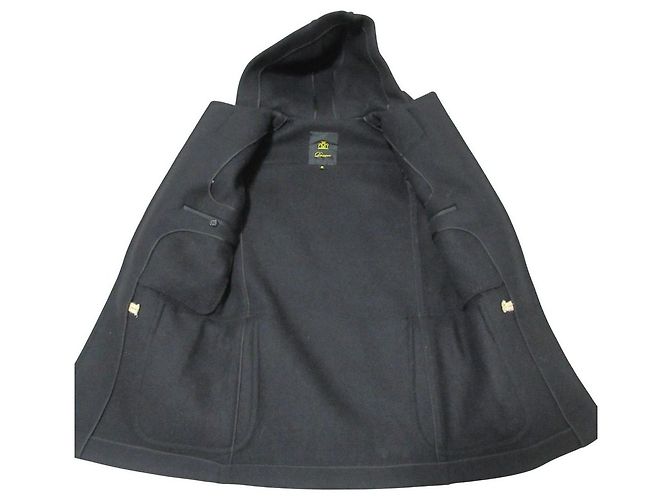 Autre Marque Abrigo Duffle de lana Melton Drawer Negro - vista 8