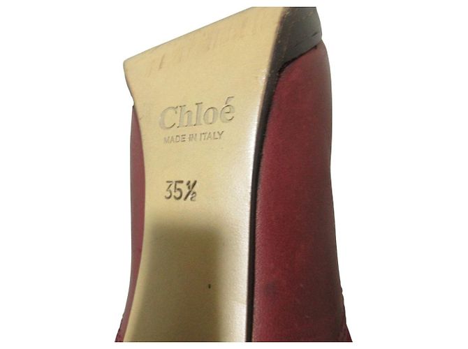 Chloé Botas largas de cuero gamuza Chloe Castaño Burdeos - vista 11